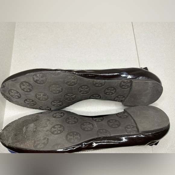 Tory Burch Minnie Travel Flats. Size 8 Brown and Blue - Picture 5 of 7